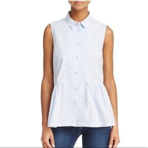 SALE French Connection Womens Blue Peplum Top 6